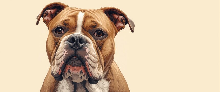 Creative drawing of a charming bulldog by hand
