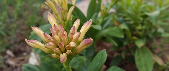 Obraz premium Finger-Form Petals Featuring Unbloomed Flowers