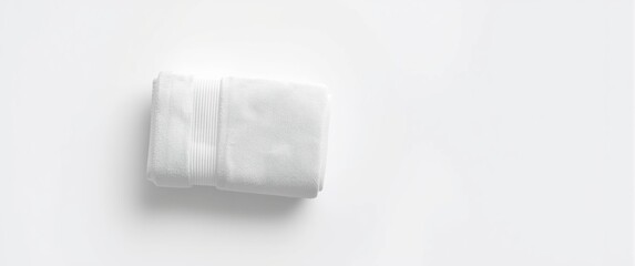 White towel placed on a white background surface