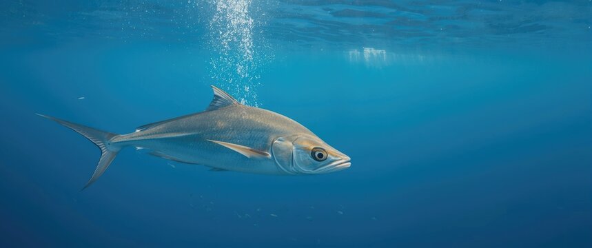 Greater amberjack portrait featuring dumerili, sea, and blue water environment