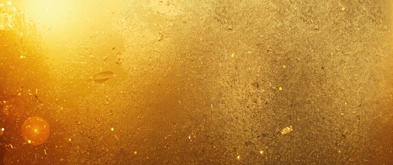 Fototapeta premium Metallic golden gold foil texture background featuring shiny wrapping paper in bright yellow for decoration