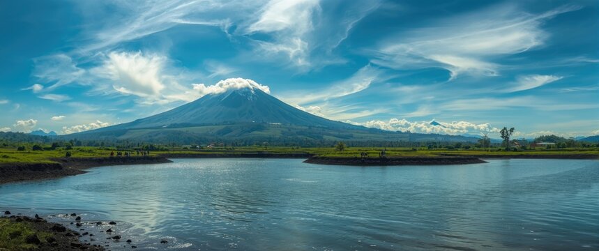 During spring in Ternate, the horizon was filled with the sky as visitors enjoyed the breathtaking landscape and towering mountains.