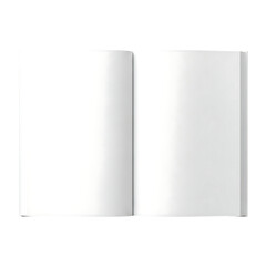 Open blank book with clean pages isolated on a transparent background