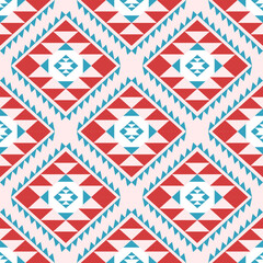 Vector Geometric Ethnic seamless pattern background.Native American tribal fabric, Azect,Batik,rung,drawn,cross