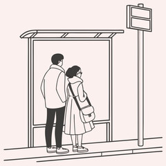 Waiting for Bus Together 1