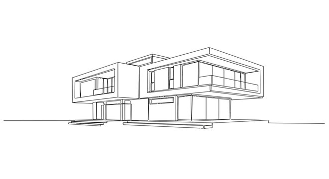 modern house design, architectural drawing