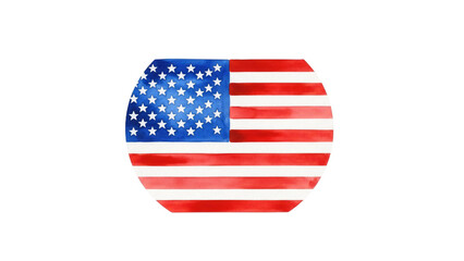 An american flag on black background with white circle in the middle.