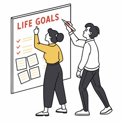 Writing Goals on Board Together 1