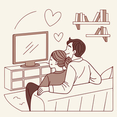 Watching TV on Sofa 1