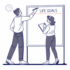 Writing Goals on Board Together