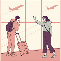 Airport Goodbye Scene