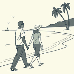 Beach Walk Together 1