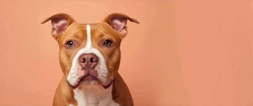 Stunning Staffordshire Bull Terrier dog captured in a close-up shot