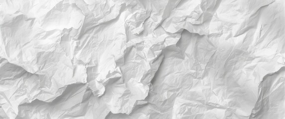 Obraz premium Crumpled white paper surface showing creases and wrinkles