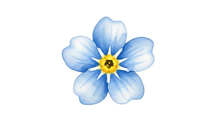 Obraz premium Blue flower with yellow center on it center is the center of.