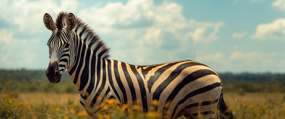 Fototapeta premium Photographing the colorful wildlife of African zebras with striped coat