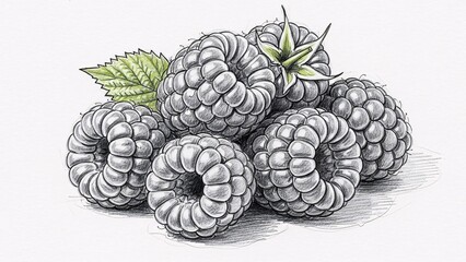Raspberry Botanical Illustration