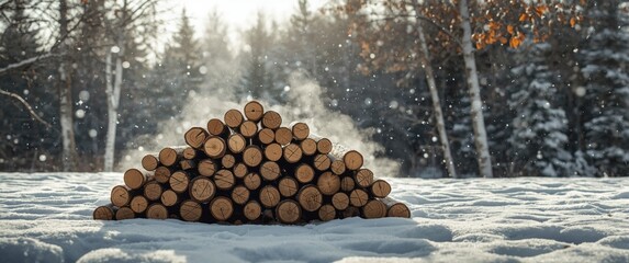Wooden Logs Pile  