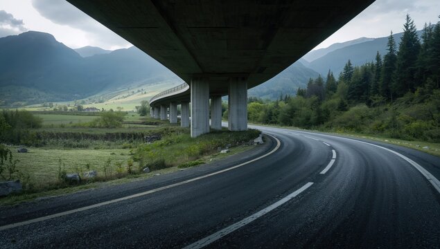 Recent construction of a roadway in Brcko, Bosnia and Herzegovina, transportation network enhancement