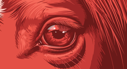 Fototapeta premium Close up of a horses intense red eye.