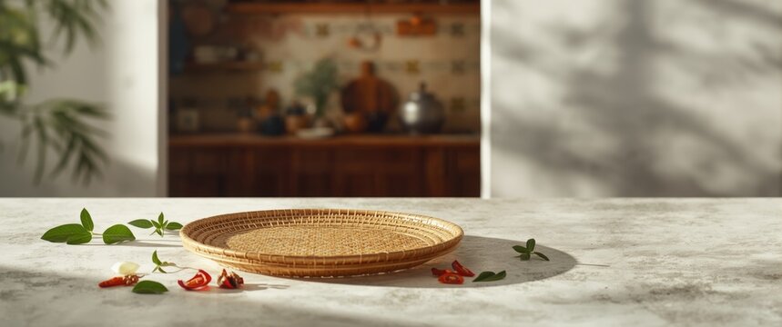 Indonesian bamboo plate: Piring anyaman bambu made from bamboo
