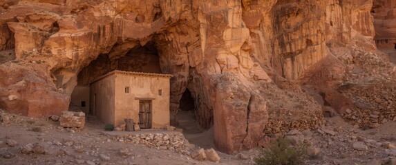 Chenini Berber village's rock-embedded house, transformed into an open air museum