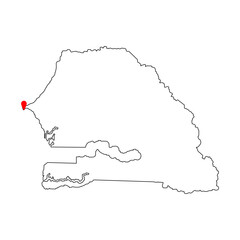 outline vector map of Senegal