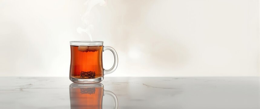 Hot tea served in a glass