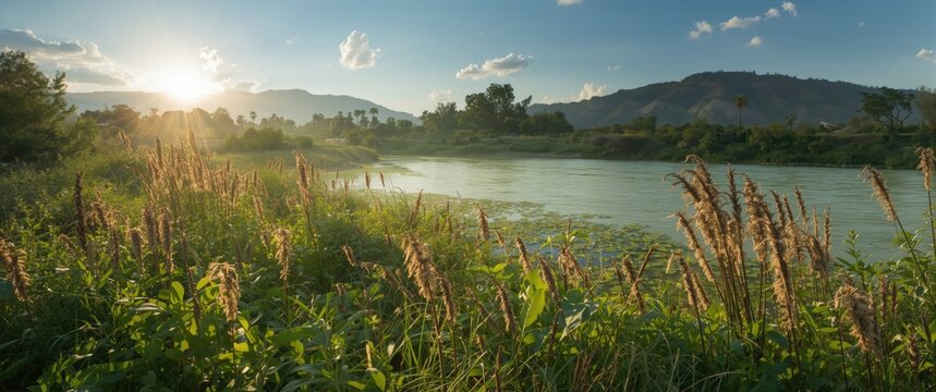 Plants and greenery along the Tigris River