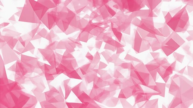 Abstract Background of Magenta Geometric Triangle Fragments Floating in White Space