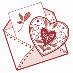Love Letter Heart Illustration