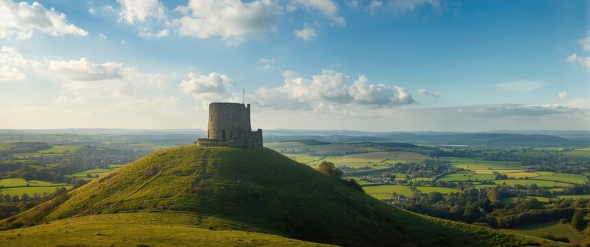 Distant View of Glastonbury Tor