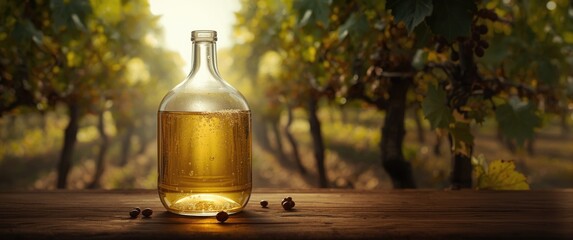 Obraz premium Fermentation of white wine idea - crafting textured red wine at home