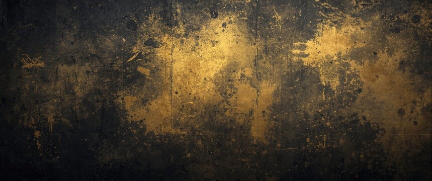 High resolution vintage background featuring dark gold yellow light gradient and grunge texture
