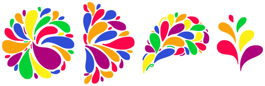 Holi Color Petals Set Inspired by Festival Colors