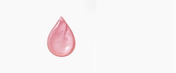 Fototapeta premium Sparkling pink gel droplet on a white background