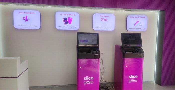 Guwahati, Assam, India - January 28, 2026: Slice Small Finance Bank is India's first neobank or fintech-led Small Finance Bank, born from the merger of the digital lender slice and North East Small Fi