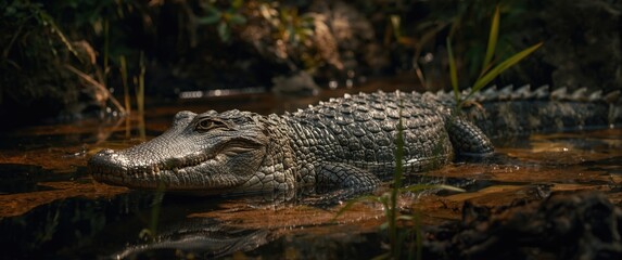 Obraz premium Living alligators in their authentic environment