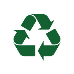 Obraz premium Green Recycling Symbol on White Background