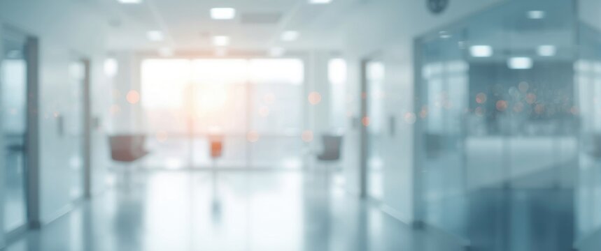 Blurred Window View in Contemporary Office Setting