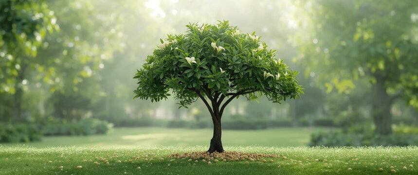 Flowers and Seeds of Cerbera Odollam Gaertn in the Apocynaceae Family