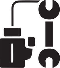 Black Silhouette Mechanical Equipment Icons