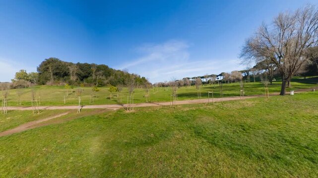 Villa Doria Pamphilj - Rome - Italy - Equirectangular 360 degree landscape - Loop video