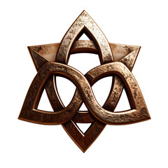 Golden celtic symbol with two inter rings on top of each other.