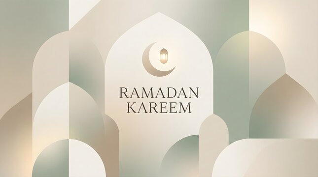 Minimal Arch Shape Ramadan Kareem Modern Islamic Background