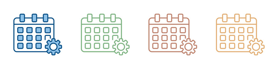 Obraz premium Schedule Icon Set Multiple Style Collection 