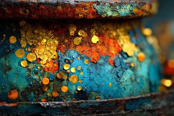 Dramatic Blue Patina Reveals Beauty in Urban Corrosion Generative AI