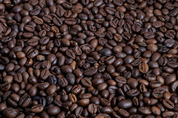 Fototapeta premium Ethical coffee packaging, Sustainably sourced medium roast coffee with matte coating, Environmentally friendly packaging for ethically grown medium roast coffee beans