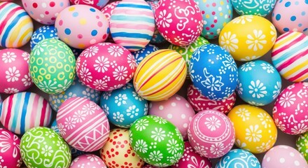 Obraz premium Vibrant easter eggs on easter sunday day celebrations