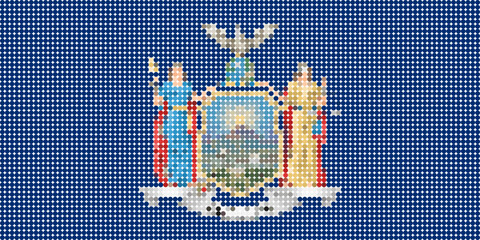 Flag of New York pixel art of dots